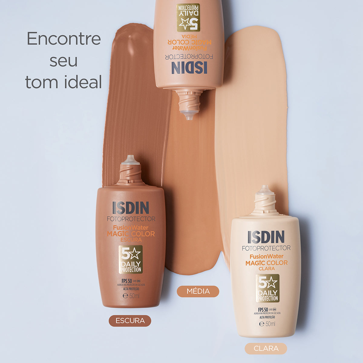 Fotoprotector ISDIN Fusion Water MAGIC Color Média FPS 50