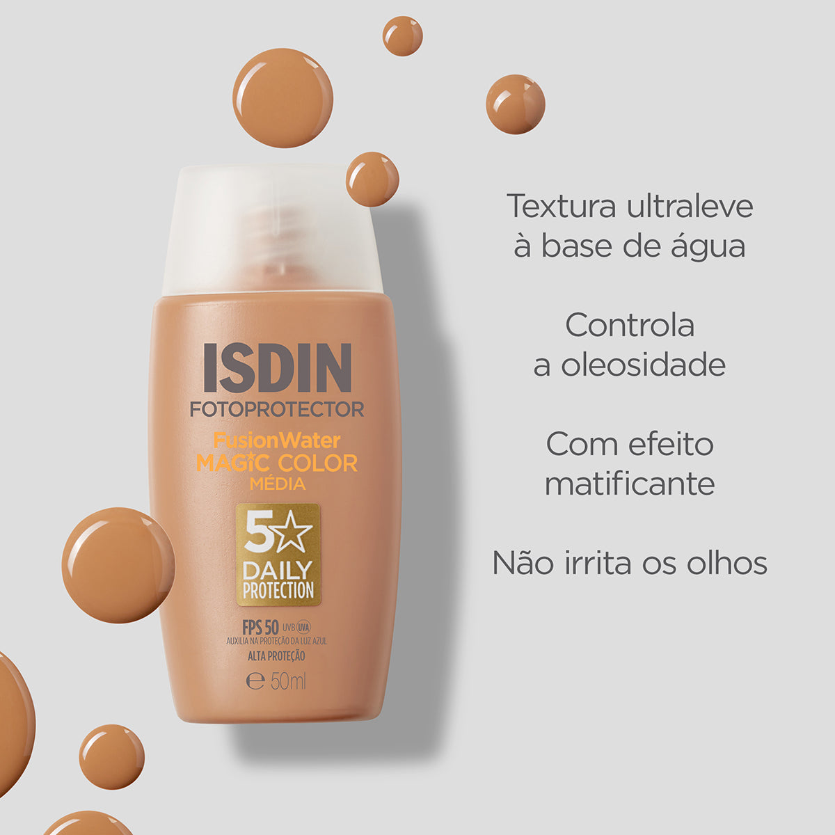 Fotoprotector ISDIN Fusion Water MAGIC Color Média FPS 50