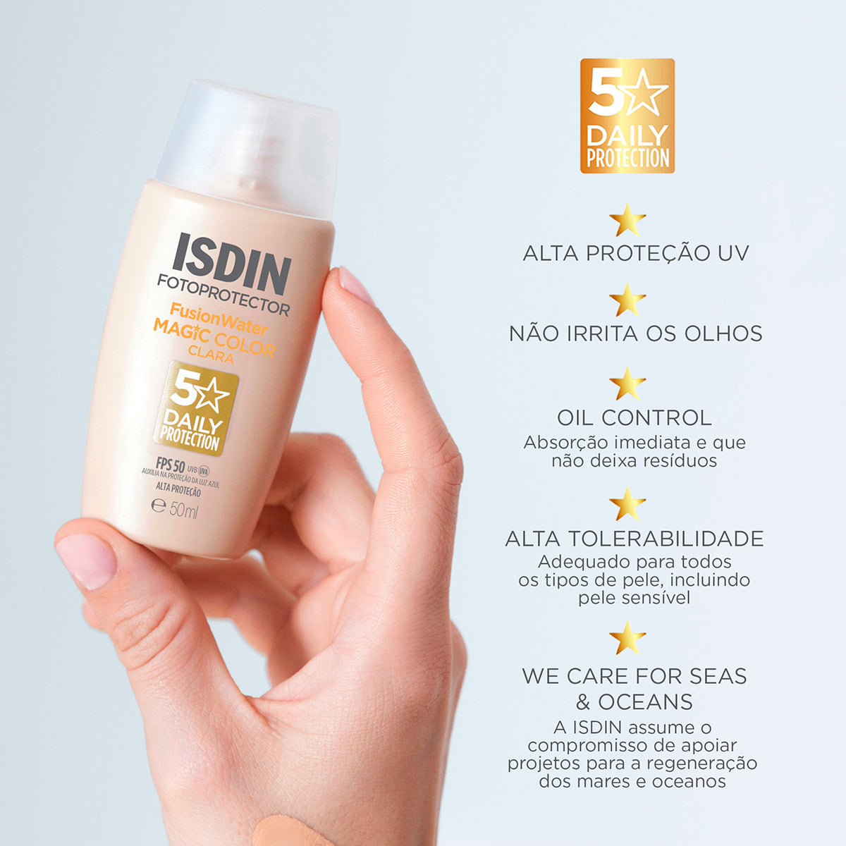 Fotoprotector ISDIN Fusion Water MAGIC Color Clara FPS 50