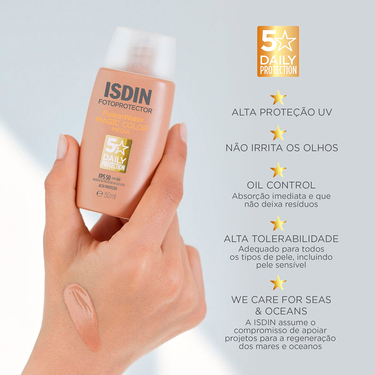 Fotoprotector ISDIN Fusion Water MAGIC Color Média FPS 50