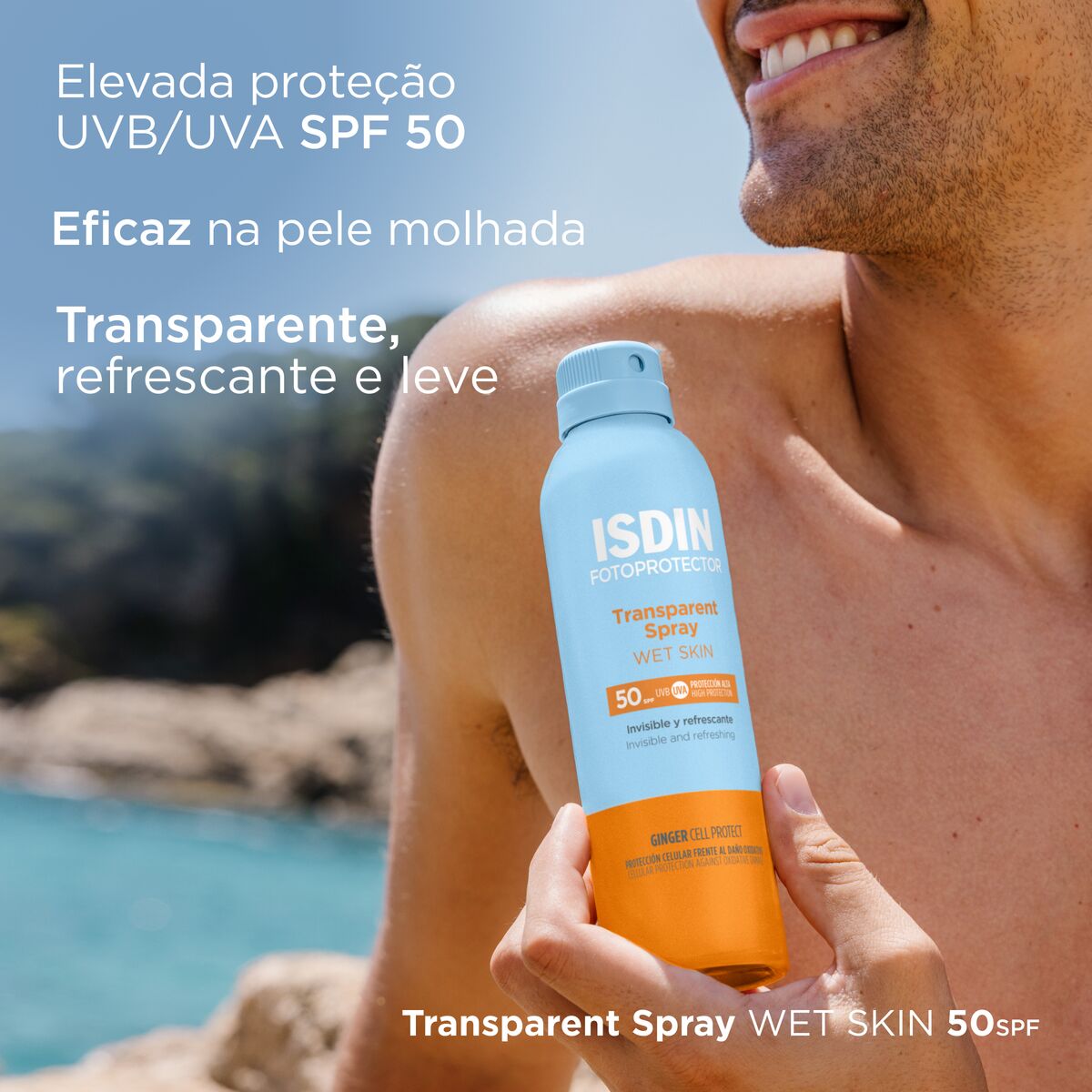Fotoprotetor ISDIN Transparent Spray Wet Skin FPS50